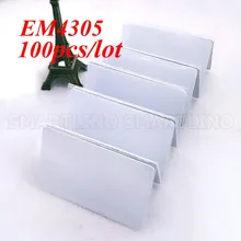 100 шт/партия EM4305 пустая тонкая ПВХ карта 125 кГц близость пустая смарт-карта чтение записываемая пассивная ПВХ Карта RFID
