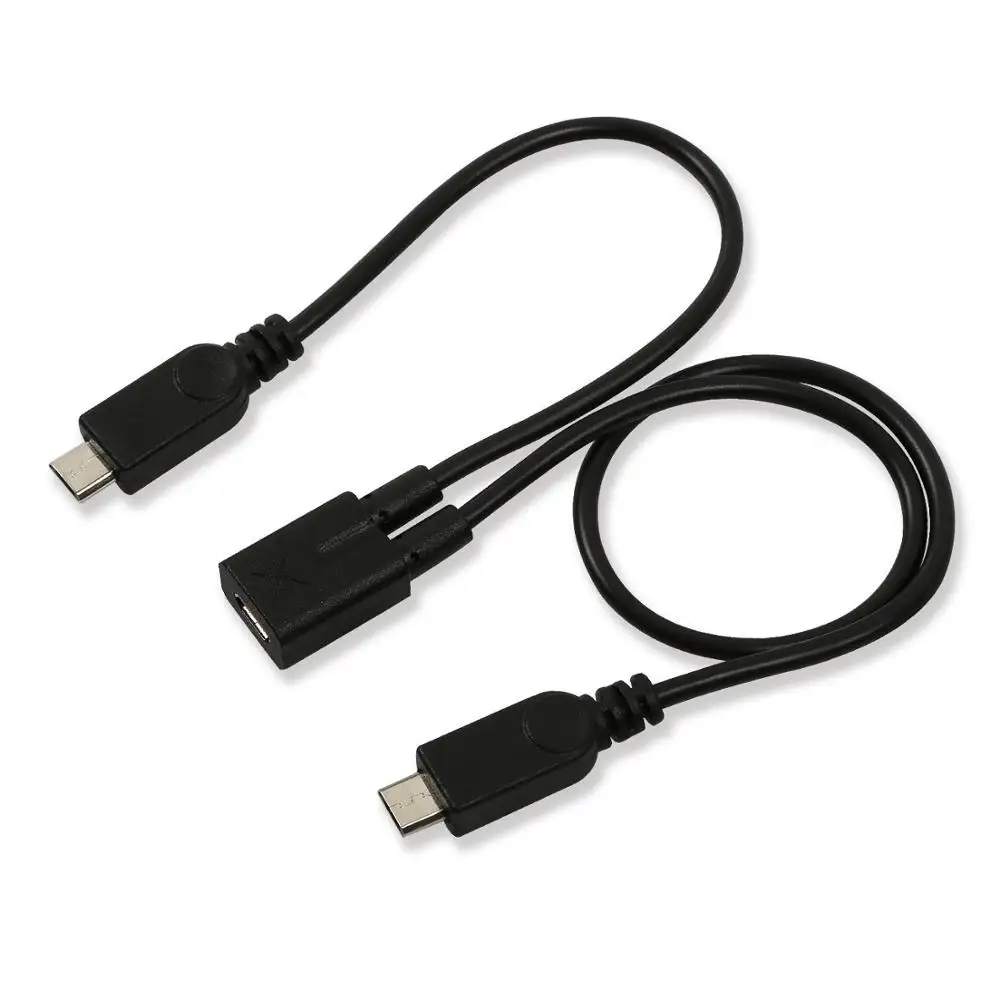 Electop Micro USB 2,0 мама к двойной 2 сплиттер папа-папа Y расширение данных Кабель зарядного устройства Шнур Micro USB Мужской для передачи данных