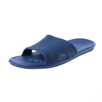 

KLV 2018 New Men's Comfortable Indoor Home Slip-on Slipper Bath Shower Flip-Flops Dark blue