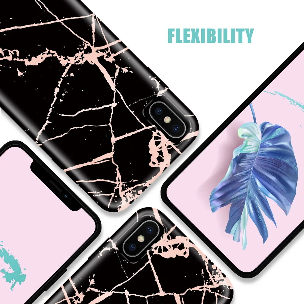 Роскошный чехол для телефона Netarlier для iPhone 11 Pro Max Xsmax XR 7Plus ix 8 6 6s черный розовое золото хром мрамор матовый толстый IMD чехол