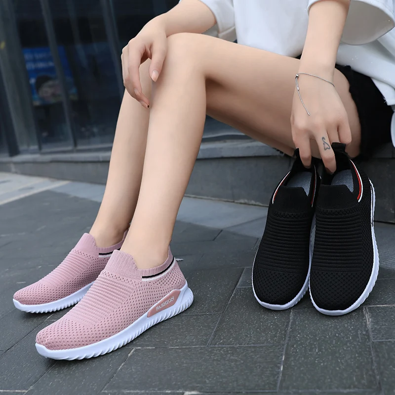 Sneakers Women Sport Shoes Lace-Up Beginner Rubber Fashion Mesh Round Cross Straps Flat Sneakers Running Shoes Casual Shoes (15)