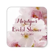 3.8 см Романтические Розовые вишни девичник пользовательские площадь Стикеры