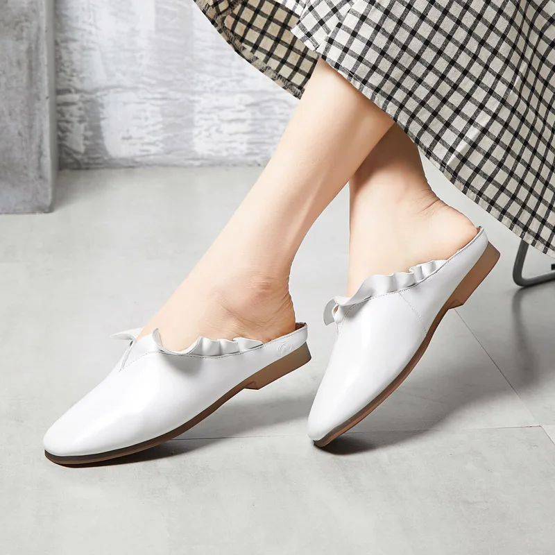 JINBEILEE 2019 Spring and Summer New Walking Shoes Women's Handmade Leather Flat Bottom Baotou Low Heel Lace Casual Shoes Women JINBEILEE 2019 Spring and Summer New Walking Shoes Women's Handmade Leather Flat Bottom Baotou Low Heel Lace Casual Shoes Women