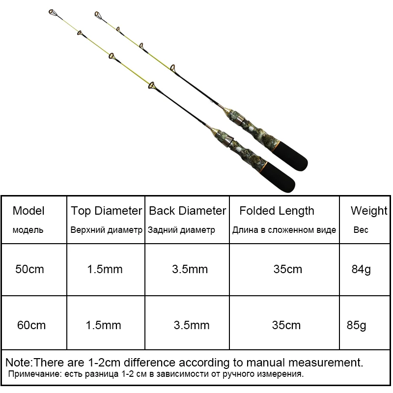 Зимняя Удочка ультра легкие телескопические удочки для зимней рыбалки FRP мини портативный карманный Полюс 50 см 60 см YG40