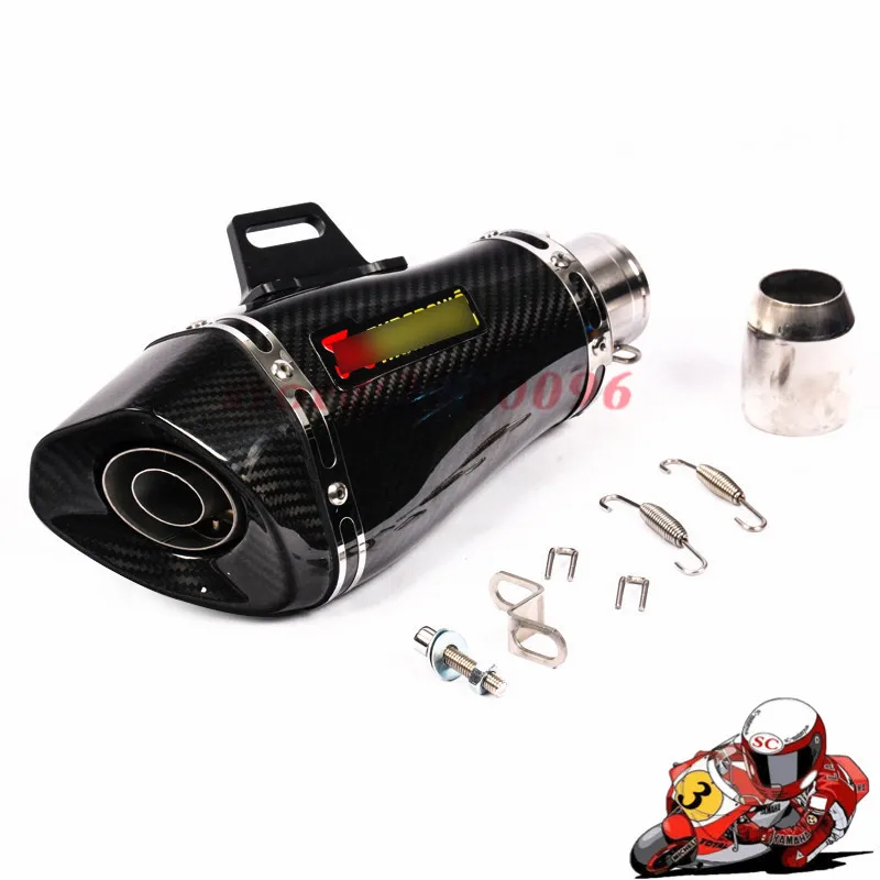 

51MM Universal Motorcycle Exhaust Muffler Carbon Fiber With DB killer For CBR500R Ninja400 R3 F800GS KTM390 BN600 MT07 MT09