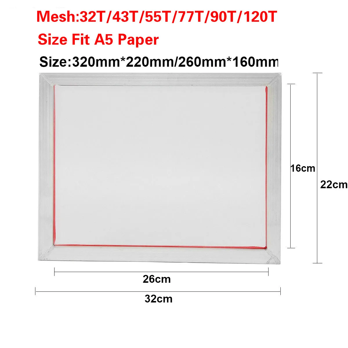 2 шт А5 трафаретная печать алюминиевая рама растягивается 32*22 см с 32 T-120 T шелковая печать полиэфирная сетка для печатных плат