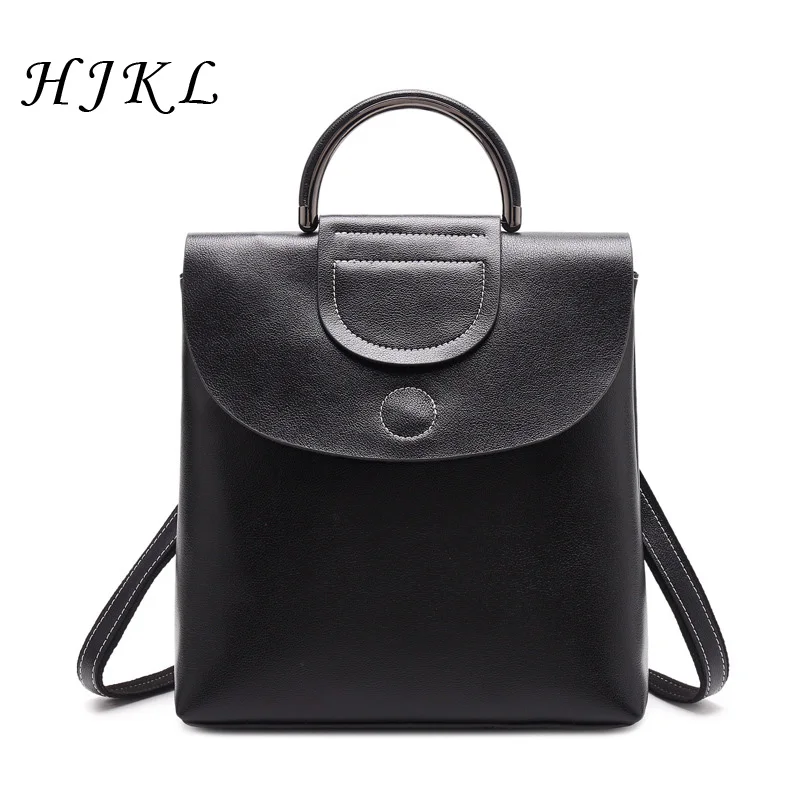 

2019 New Designer Fashion Women Backpack Genuine leather Multi-Function Small Bagpack Female Ladies School Bag Black Back Pack