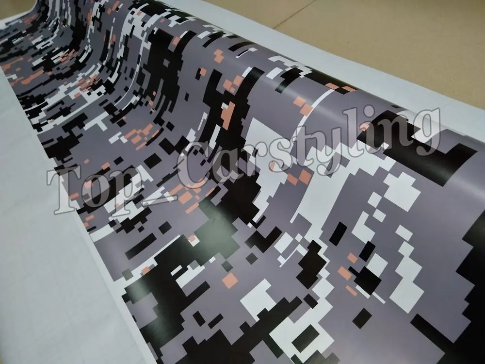 Mosaic Orange Camouflage Vinyl For Car wrap PIXEL Camo Car Sticker