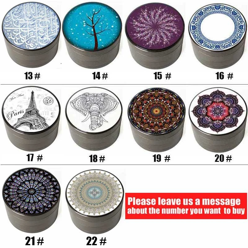 

RU-MUXIANG colorful 4 piece Zinc titanium metal Herb Grinder Men smoking tobacco Ginder cf0044-cf0059