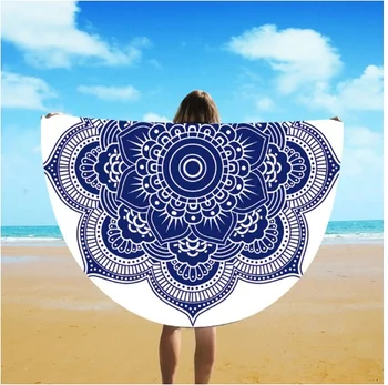 

Direct selling spot European and American style silk round beach towel st06-111 scarf towel