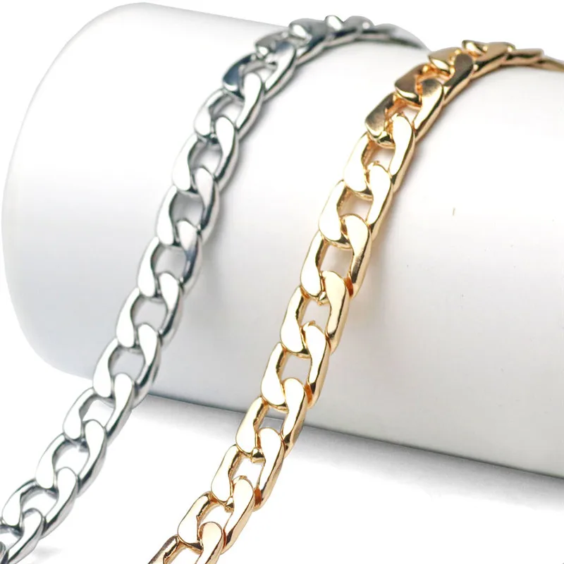 Плоский браслет-цепочка 7 мм, мужские браслеты из нержавеющей стали 316L, кубинские браслеты в стиле хип-хоп, рок, ювелирные изделия, подарок на заказ