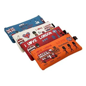 Astuccio per matite per cartoni animati ragazza ragazzo scuola cancelleria studente borsa per matite hawaiana London Oxford Cloth Cosmetic Bag Wallet