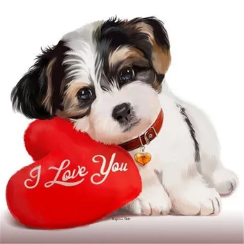 

5d Full square/round drill diamond Mosaic Diamond Embroidery dog heart Mosaic Painting 3d Diamond Embroidery decoration home