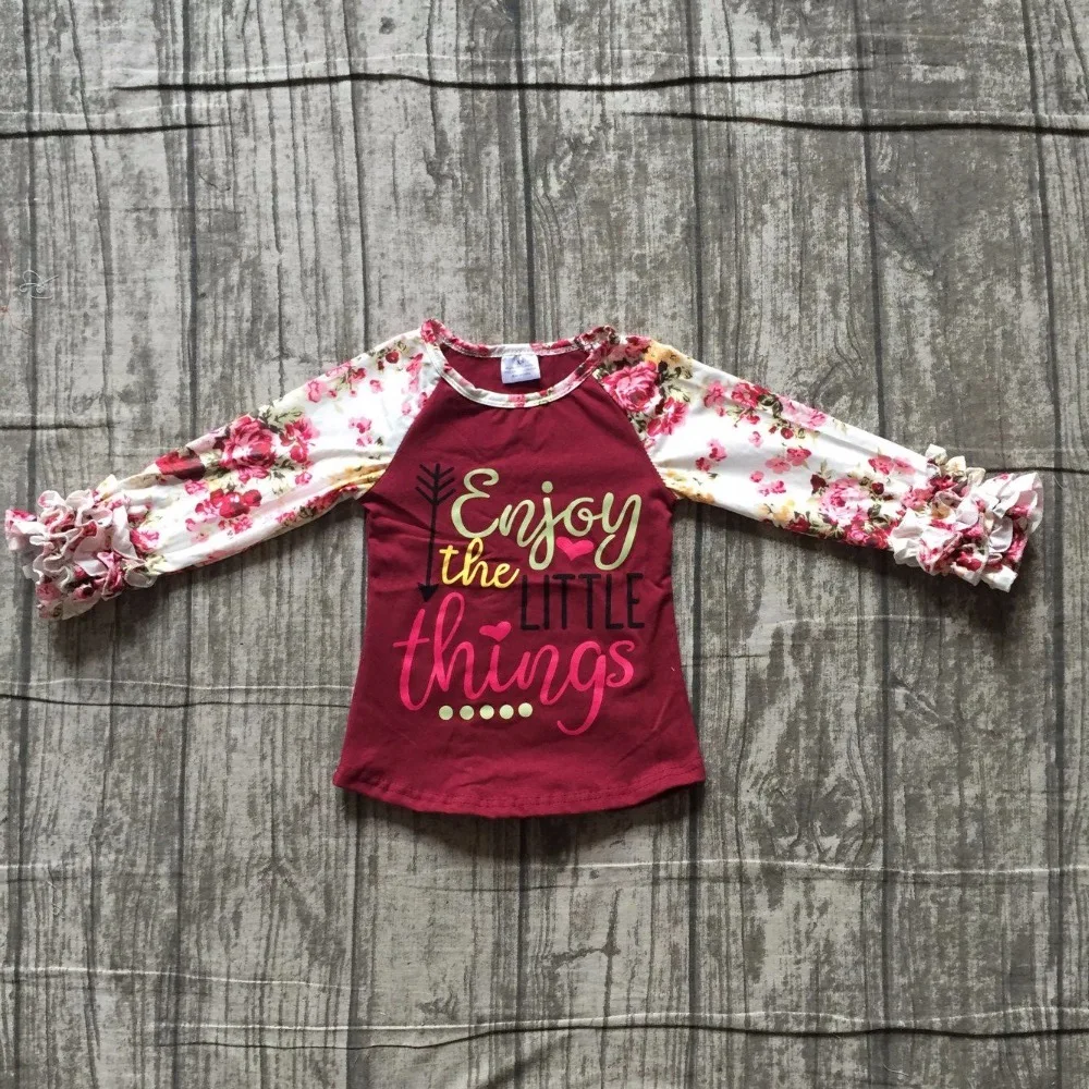 baby girls Fall/ Autumn raglans girls enjoy the little things print top