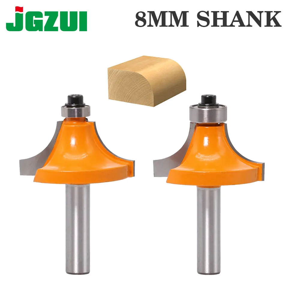  1pc 8mm Shank Round-Over Router Bits for wood Woodworking Tool 2 flute endmill with bearing milling