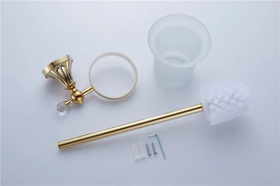 XOXONEW латунь и кристалл держатель туалетной щетки, позолоченная туалетная щетка для уборки в ванной продукты Аксессуары для ванной комнаты 16081 г
