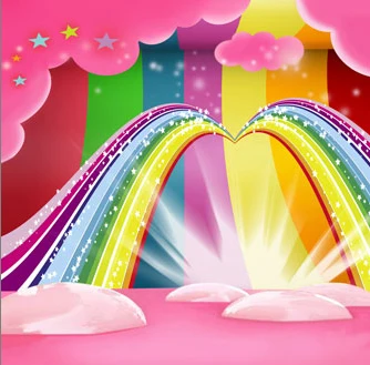8x8FT Rainbow Gate Pink Balloons Stripes Kindergarten Kids Children Custom Photo Studio Background Backdrop Vinyl 240cm x | Электроника