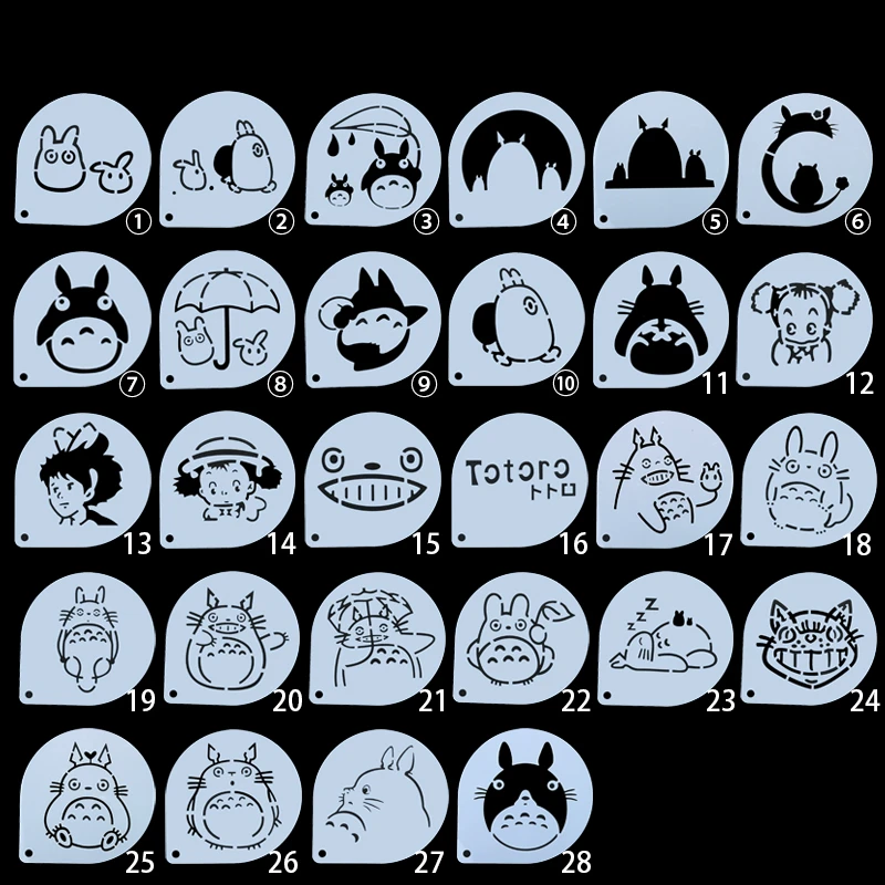 

9Inch Cartoon Totoro Tiramisu Cake Stencil Mold Fondant Decoration Baking Moulds Wall Painting Album Embossing DIY Craft Tool