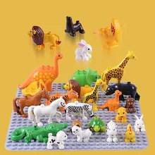 Animais de Brinquedo clássico Big Building Block Set Bricks Educacional Modelo Animal Brinquedos do Presente do Natal Para O Miúdo Do Bebê Crianças Brinquedo Duploe