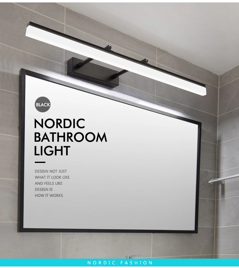Современный светодиодный светильник-зеркало для спальни, скандинавский светодиодный светильник-зеркало для ванной комнаты, расширяемый настенный светильник для ресторана