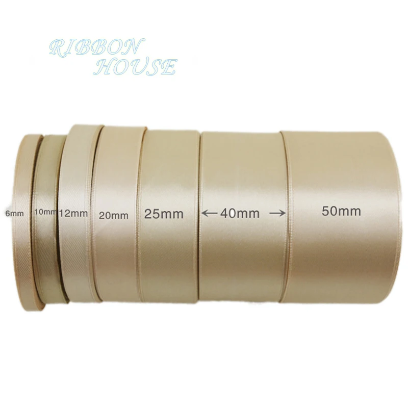 

(25 yards/roll) Champagne Single Face Satin Ribbon Wholesale Gift Wrapping Christmas ribbons
