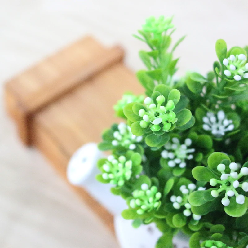 artificial plastic flowers with Ceramics vase cute artificial flower set home decoration for wedding flowers decoration (28)