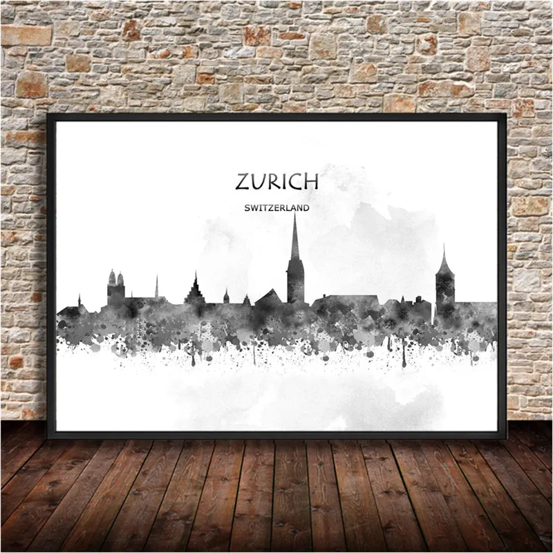 ZURICH City Плакат для дома, гостиной, спальни, кафе, бара, паба, украшение, винтажный Ретро плакат, настенные художественные наклейки, принт, живопись