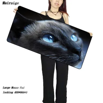 

Mairuige Light Blue Eye Cat Super Large Mouse Pad Natural Rubber Material Waterproof Desk Gaming Mousepad Mats for dota LOL