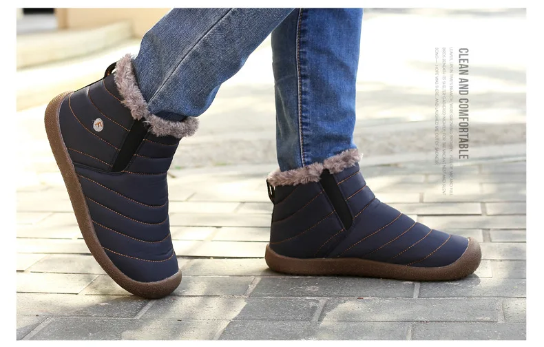 Merkmak/Водонепроницаемые зимние ботинки унисекс; Мужская зимняя обувь; модные повседневные ботинки; теплые ботинки на меху с противоскользящей подошвой; размер 48