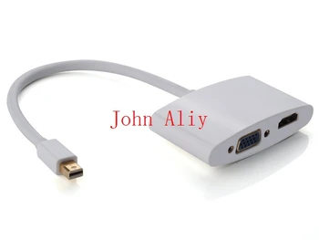 

Wholesale hot sale 2 in 1 Thunderbolt Mini DisplayPort DP To HDMI VGA Adapter Cable for MacBook Pro Air