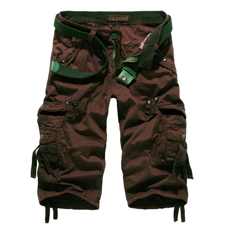 Summer Cargo Shorts Men Cotton Casual Outdoor Military Men's Shorts Multi-pocket Calf-length Short Pants Men Summer Cargo Shorts Men Cotton Casual Outdoor Military Men's Shorts Multi-pocket Calf-length Short Pants Men