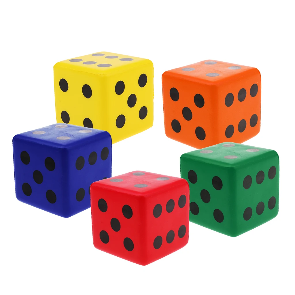 Sponge Dice Foam Dot Playing Dices for Math Teaching Vent Toy Education Toy 8CM Multicolor Entertainment Dices