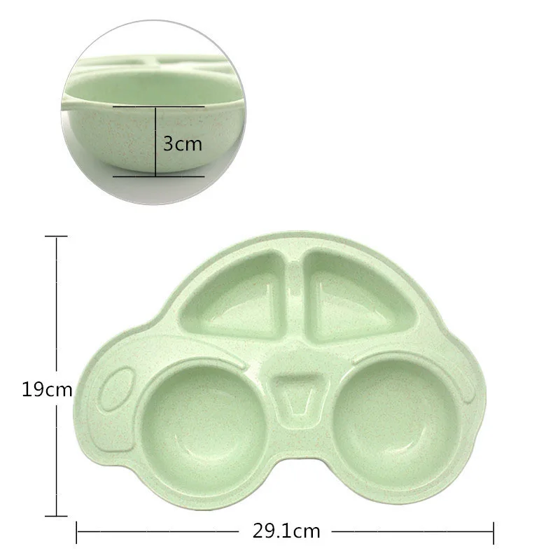 Cartoon Car Kid Rice Fruit Soup Feeding Dishes Baby Solid Feeding Plate Children Food Feeding Training Bowl Toddler Food Plates
