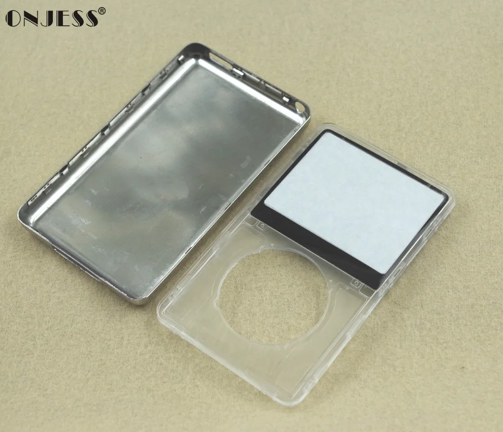 

Clear Crytal Transparent Plastic Front Faceplate Metal Back Case Housing for iPod 5th gen Video 30GB 60GB 80GB