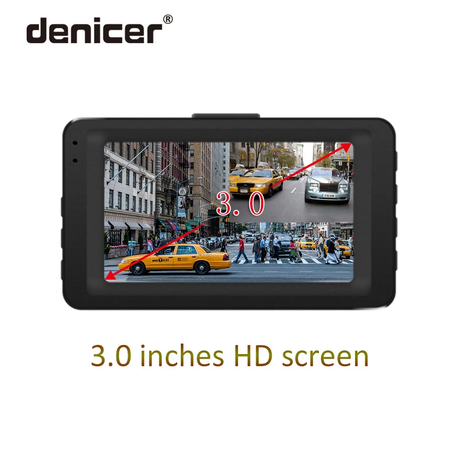 Автомобильный видеорегистратор Full HD Dashcam denicer, горячая Распродажа, видеорегистратор с монитором парковки, две камеры заднего вида