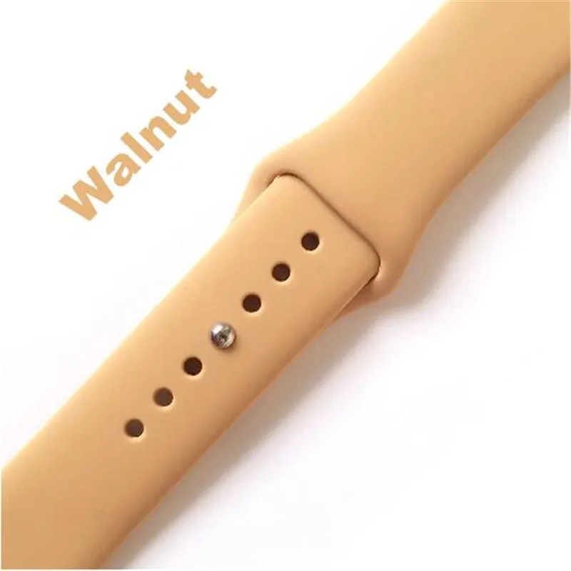 Walnut Мягкие силиконовые спортивные ремешки для Apple Watch ремешок 44 мм 40 мм 42 мм 38 мм браслеты браслет для iwatch серии 5 4 3 2 1 Аксессуары - Цвет ремешка: Walnut