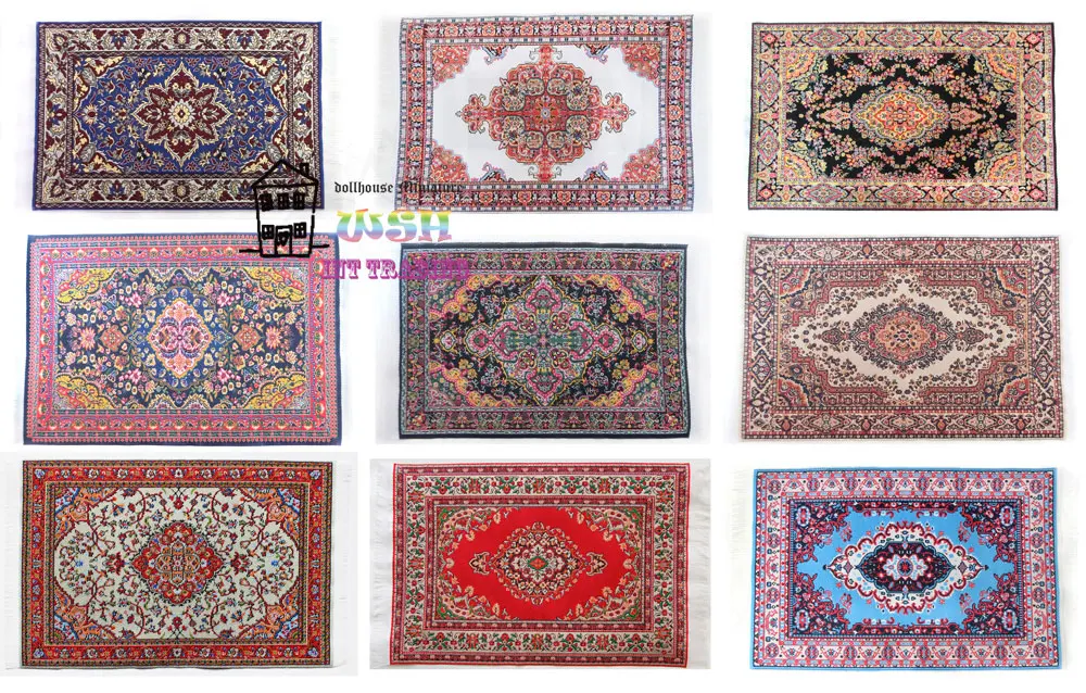 

1:12 Dollhouse miniature 9.8" Turkey Carpet Dolls Accessory 9 Styles Fashion