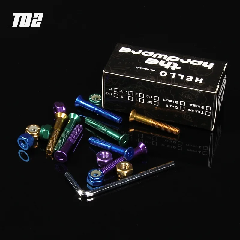 

TOZ 1 set 1" 1.15" 1.25" 1.5" Colorful Skateboard Hardware Kit Carbon steel Electroplating Baking