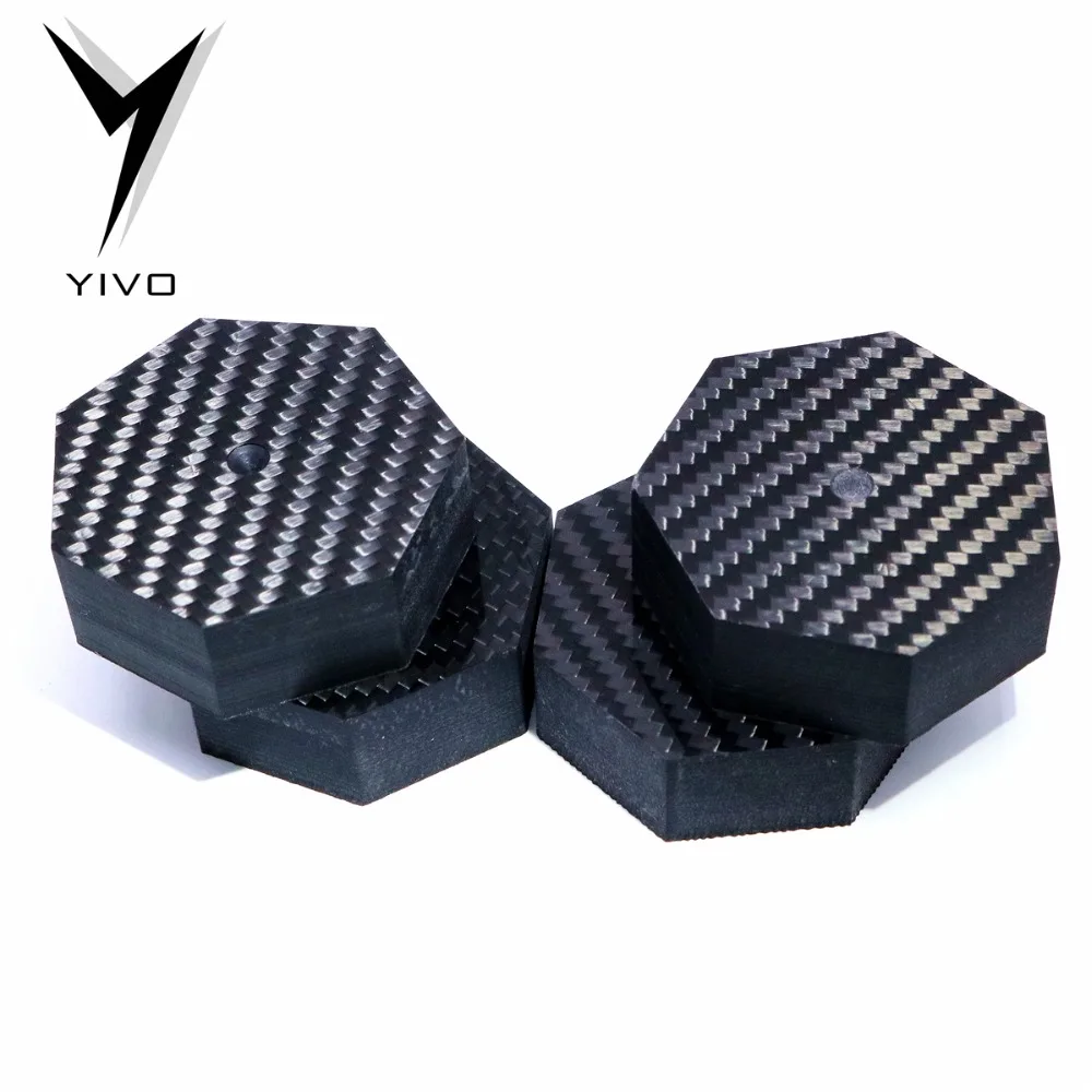 

4pcs D:60mm x H:20mm Big Carbon fiber 7-side audio CD power amplifier bookcase turntable foot pad shock absorber foot Stand Pad