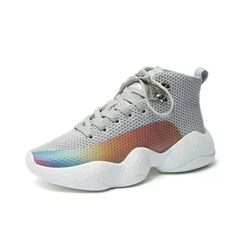 

New white sports women's shoes knit high boots women's boots 2019 autumn fashion comfortable soft breathable casual short boots