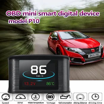 

New Arrival P10 Hud OBD Smart Driving Computer OBD2 Car Digital Speedometer Display Speed Fuel Temperature Brake Diagnostic Tool