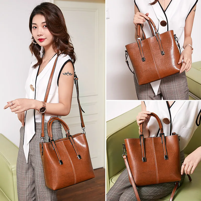 

Luxury Handbags Women Bags Designer Crossbody Single Shoulder Handbag Retro Oil Wax Leather Large Shopping Summer Fashion