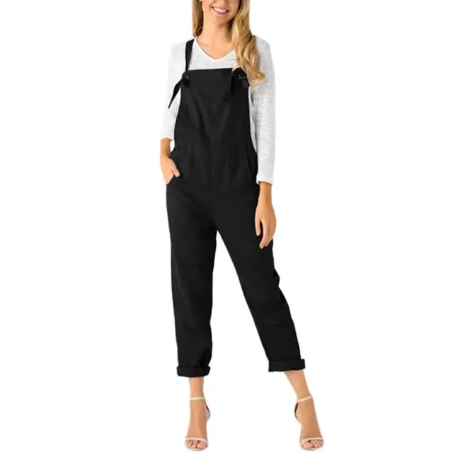 desire #50 Women Loose Dungarees Loose Long Pockets Rompers Jumpsuit Pants Trousers