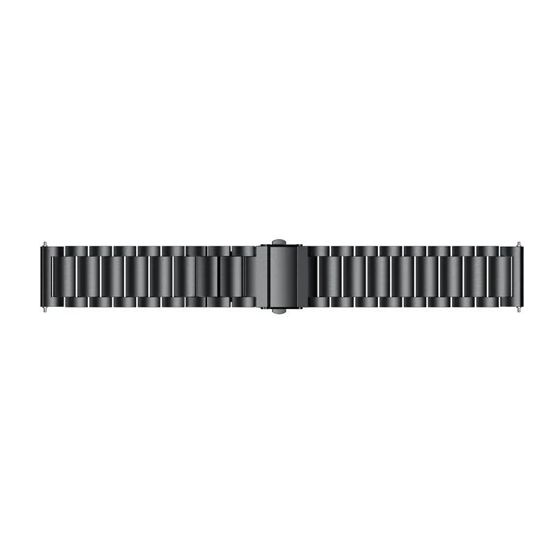 22 мм браслет из нержавеющей стали для оригинальных Xiaomi Huami Amazfit Stratos 2 2th pace Ремешок Браслет Смарт-часы - Цвет: Черный