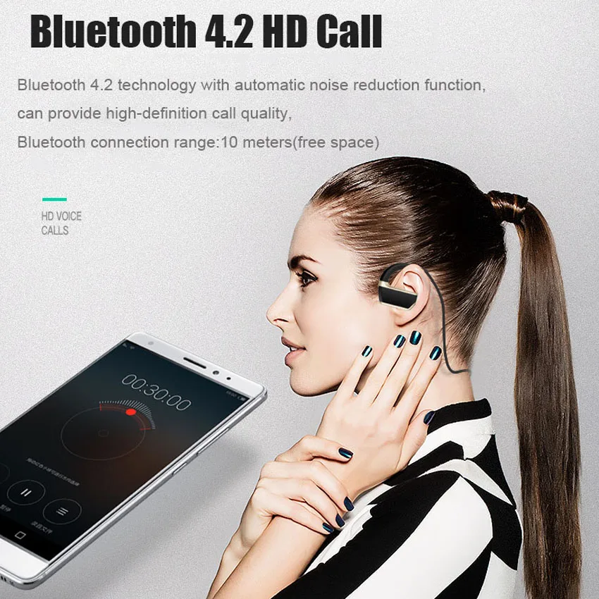 Askmeer IPX4 Водонепроницаемый Mp3 плеера 8 ГБ + Беспроводной Спортивные наушники Bluetooth