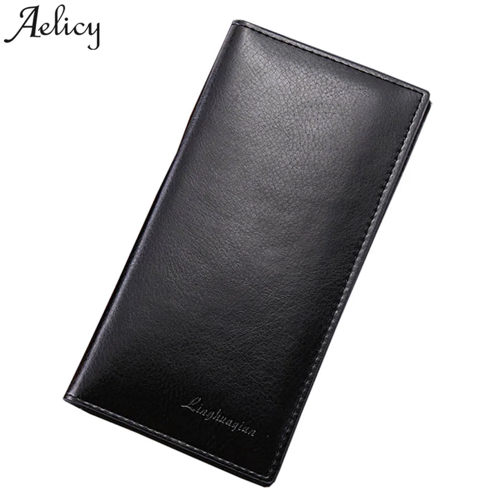 

Aelicy 2018 Hot New Fashion Light High Quality Mens Boys Wallet Leather Concise Money Bag Huge Capacity Purse Card Holder