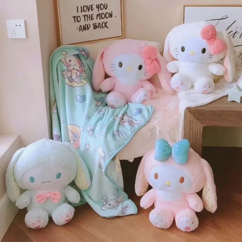 Мультфильм супер мягкий KT Cinnamoroll плюшевые коралловый флис отдых офисные подушки+ одеяло мягкая игрушка для милый подарок