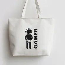 Приставка для видеоигр геймера Холст Сумка-тоут сумки сумка для покупок с персонажем из мультфильма школьная сумка Бакалея сумка GA047