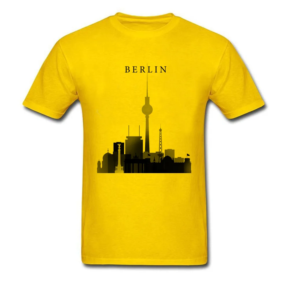 Group Berlin Graphic Silhouette Men T Shirt 2018 Hot Sale Summer Autumn T Shirt Crew Neck 100% Cotton Fabric Tops Tees Berlin Graphic Silhouette yellow
