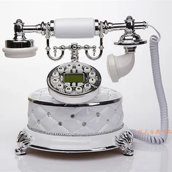 

The new European antique landline household retro fashion telephone Decoration home art rustic household corded phone Caller